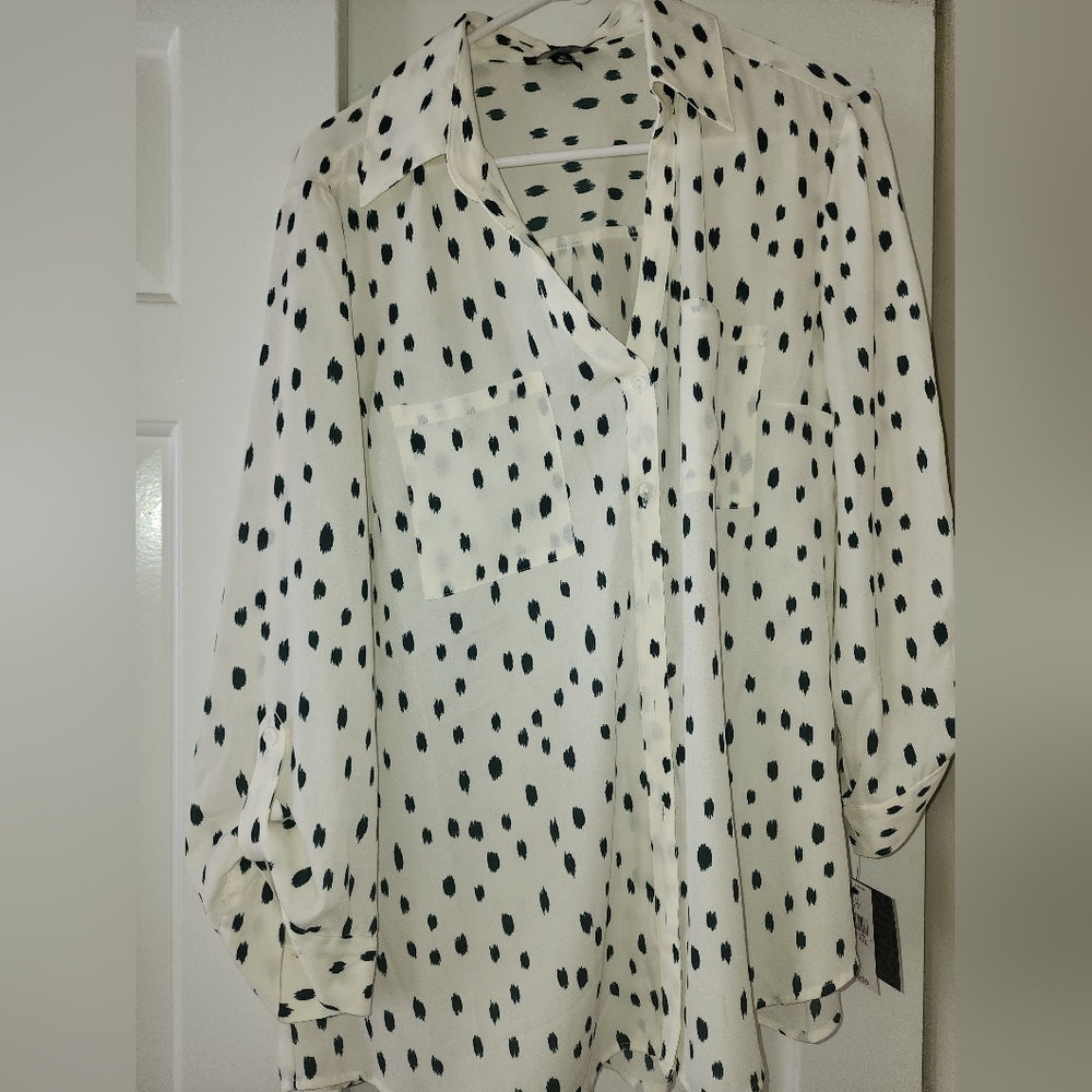 Animal Print Button Down Blouse